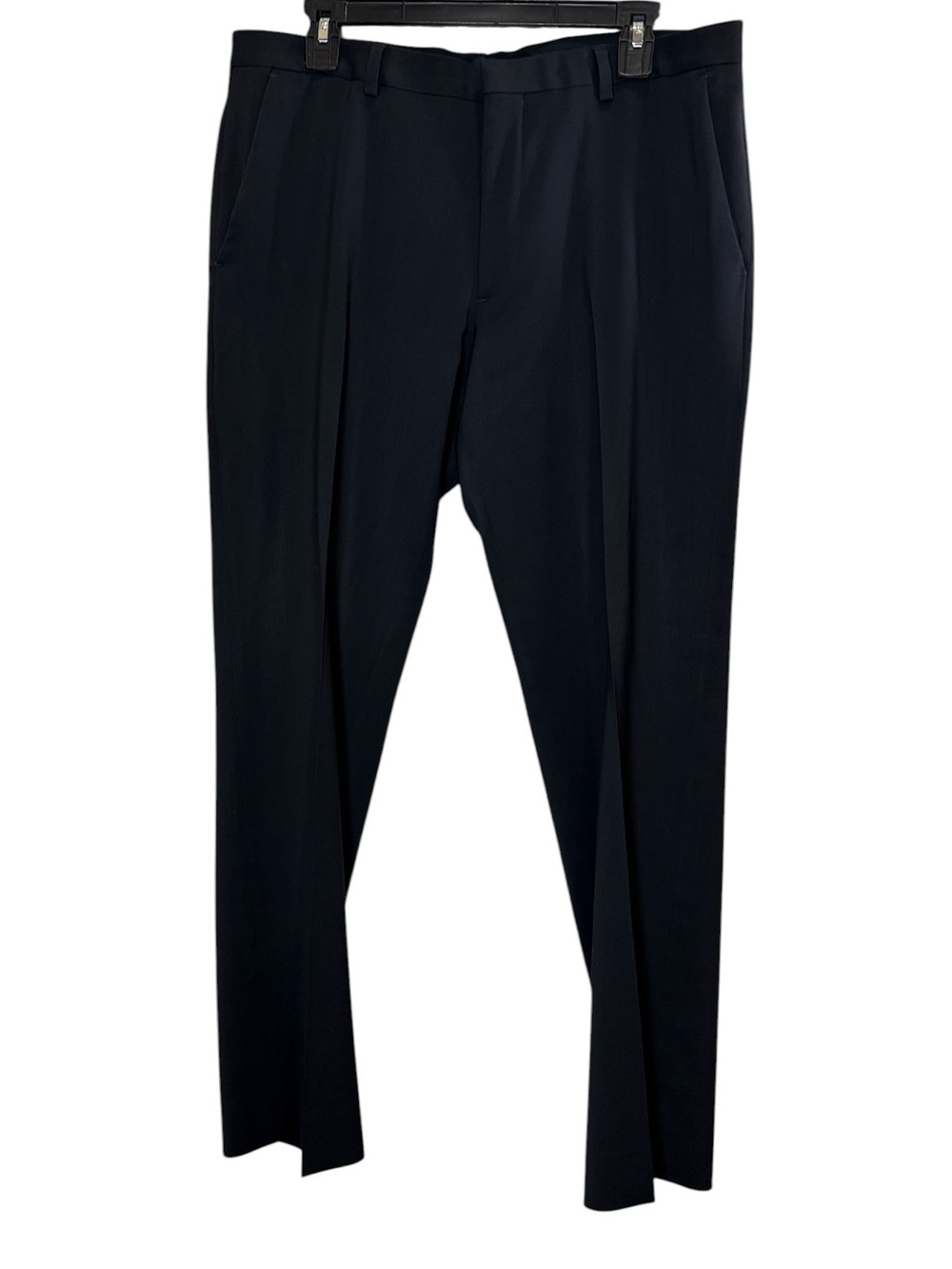 Banana Republic Tailored Fit Men's Wool Herringbone Black Dress Trousers 34/32